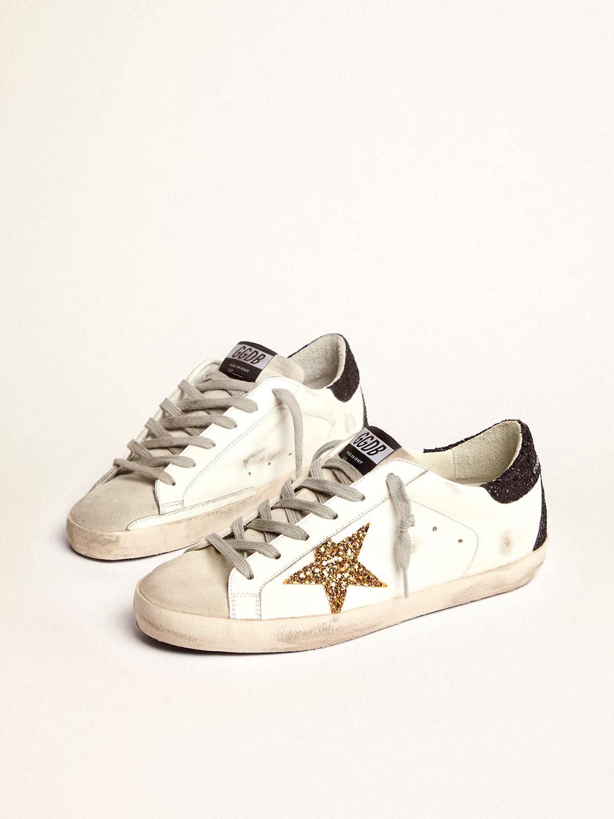 Super-Star Damen mit schwarzen Swarovski-Kristallen an Stern und Ferse