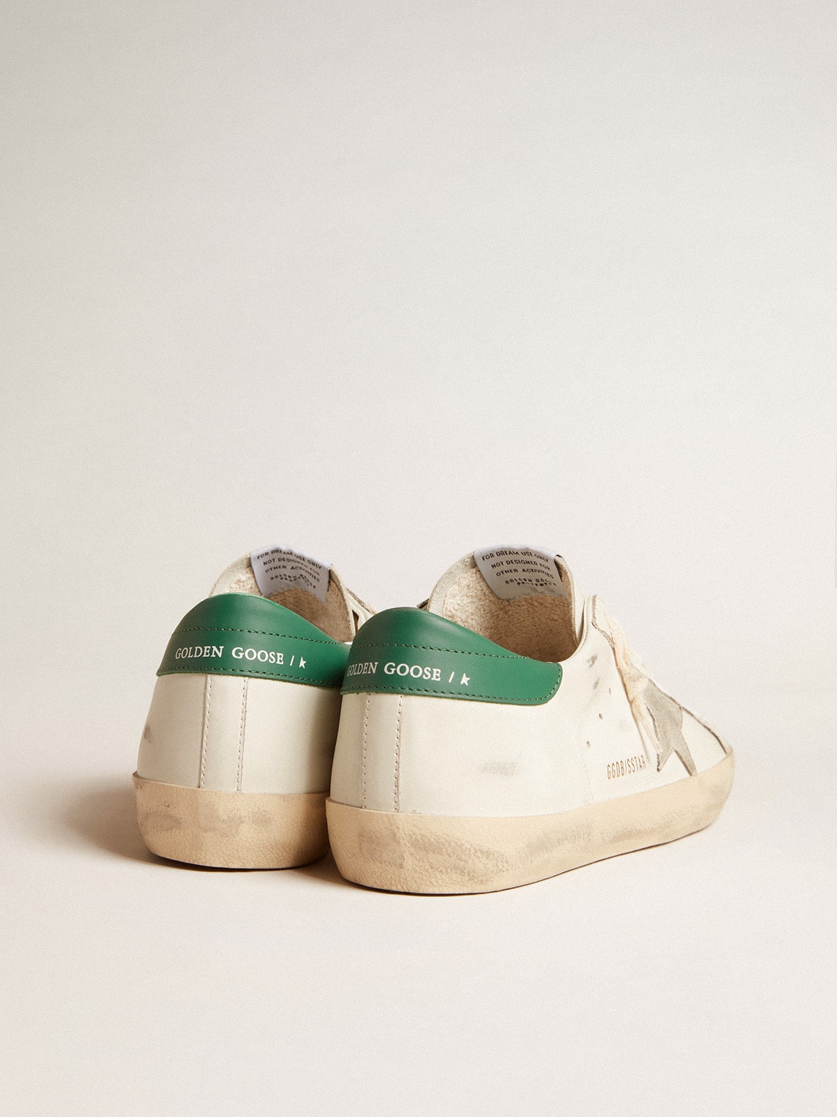 Men's Super-Star with ice-gray suede star and green leather heel tab