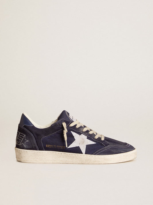 Ball Star LTD in blue suede and nylon with white star and blue heel tab