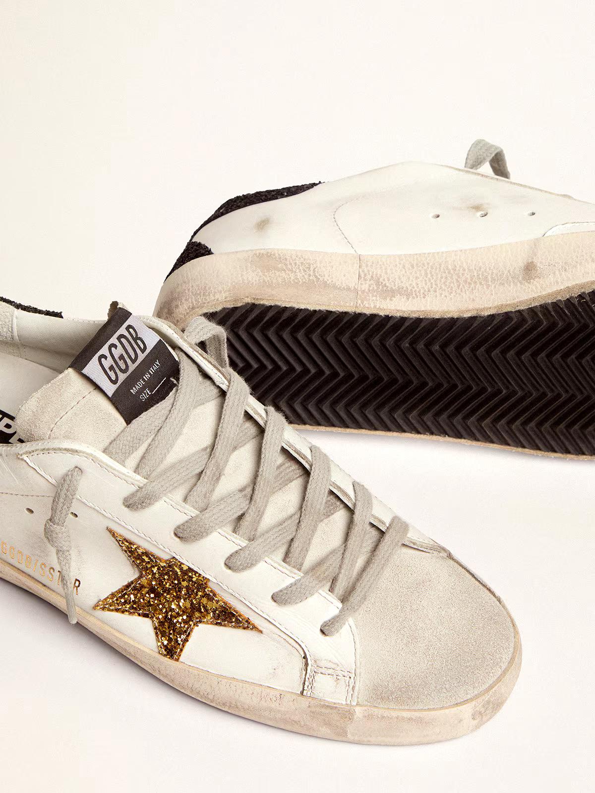 Super-Star Damen mit schwarzen Swarovski-Kristallen an Stern und Ferse