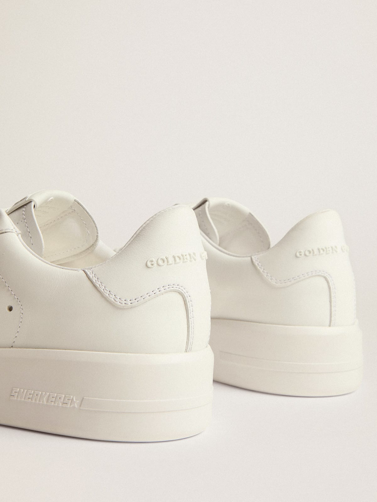 Sneaker Damen Purestar aus weißem Leder mit SIlberstern